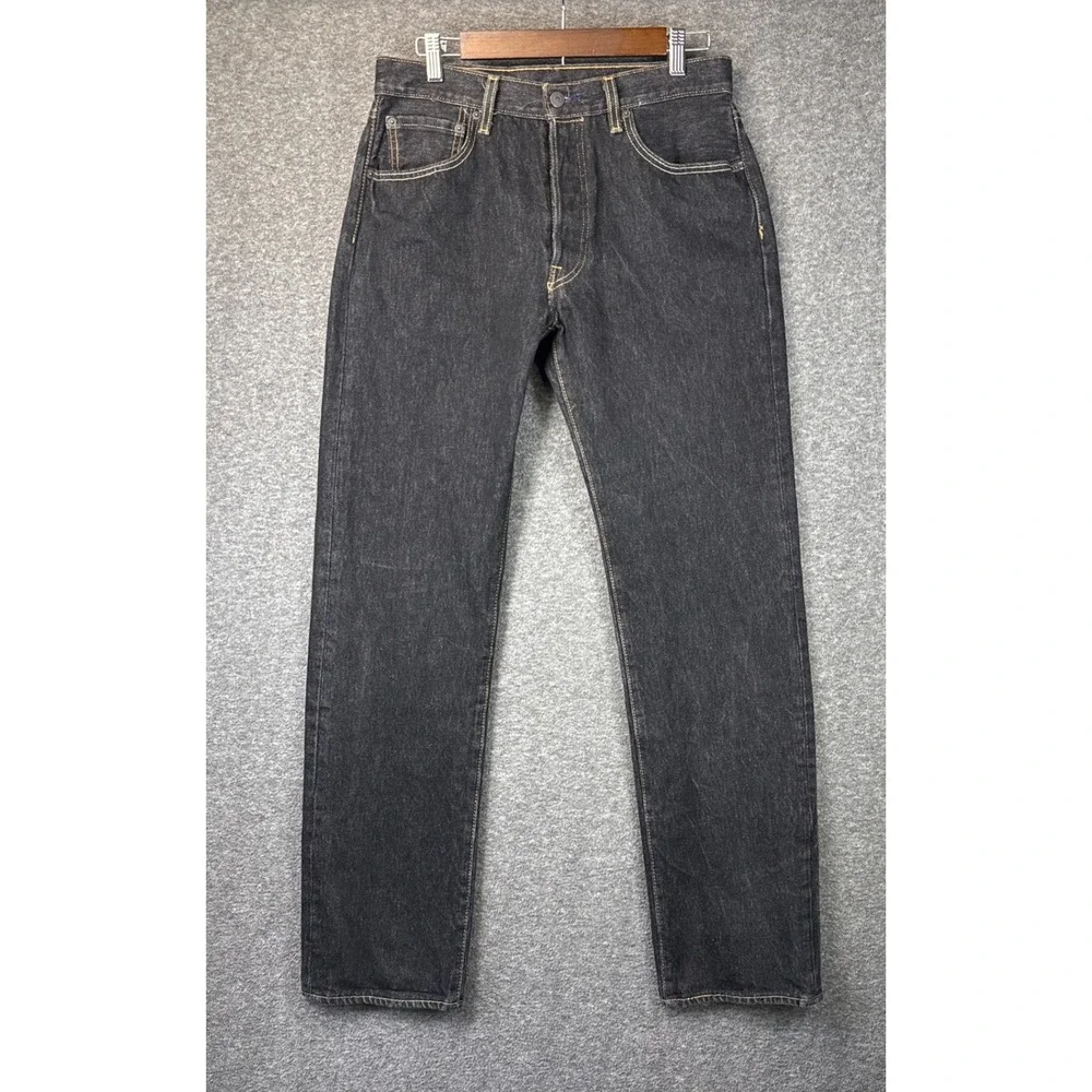 Levi's 501 Original Fit Jeans Men 33x36 (True 31x32) Blk Straight Leg Button Fly
